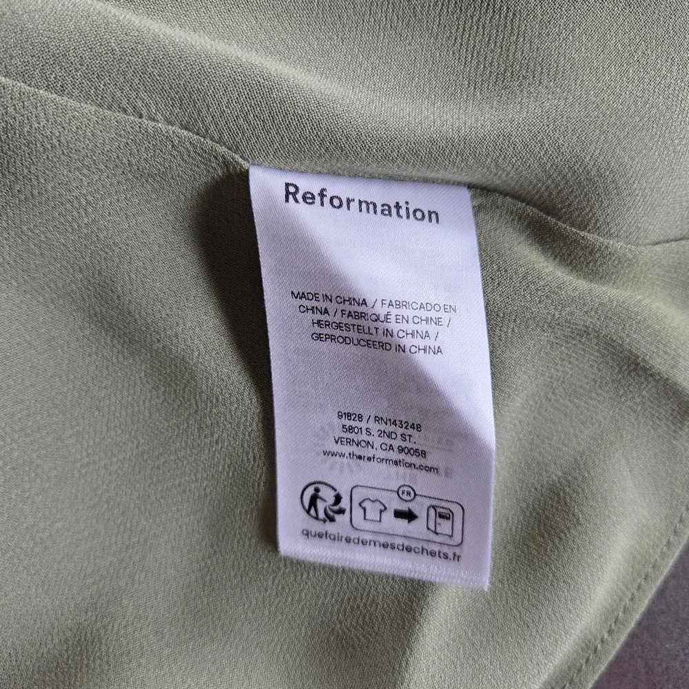 Reformation Jillian Silk Dress Size 6 NWT $350 Pear - Picture 9 of 13